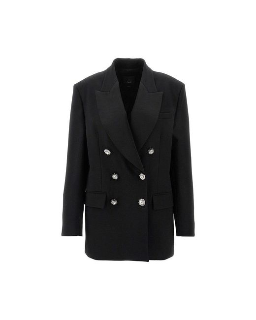 Giacca Doppiopetto Con Bottoni Gioiello Donna di Pinko in Black