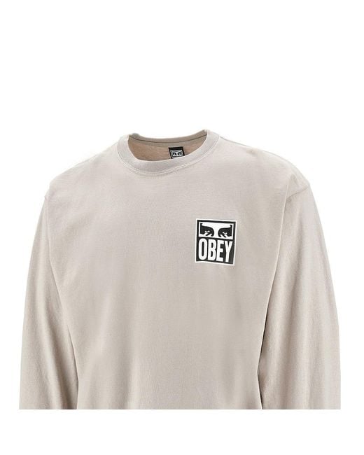 Obey Gray Eyes Icon Long-Sleeved T-Shirt for men