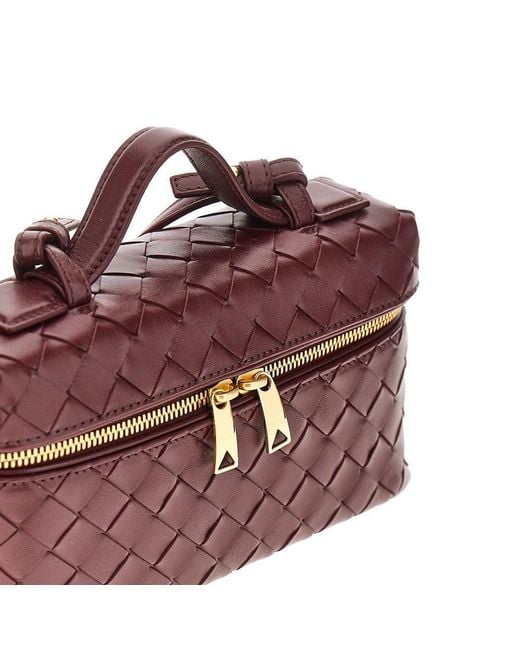 Bottega Veneta Purple Leather 'Bang Bang' Vanity Case Bag