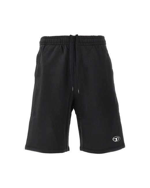 DIESEL Black 'P-Marshy-Od' French Terry Shorts for men
