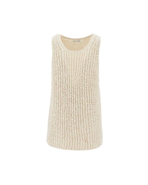 Cmmn Swdn Natural 'Eli' Woven Knitted Cotton Tank Top for men