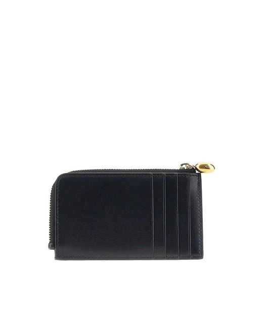 Jil Sander Black 'Goji' Zippered Leather Cardholder