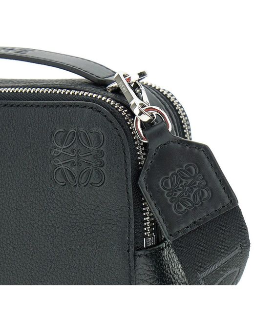 Loewe Black Grained Leather Mini Crossbody Bag for men
