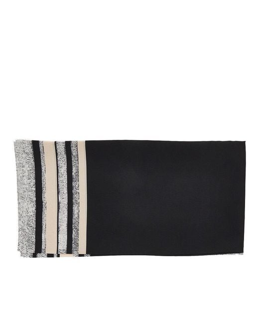 Emporio Armani Black Silk Scarf With Print