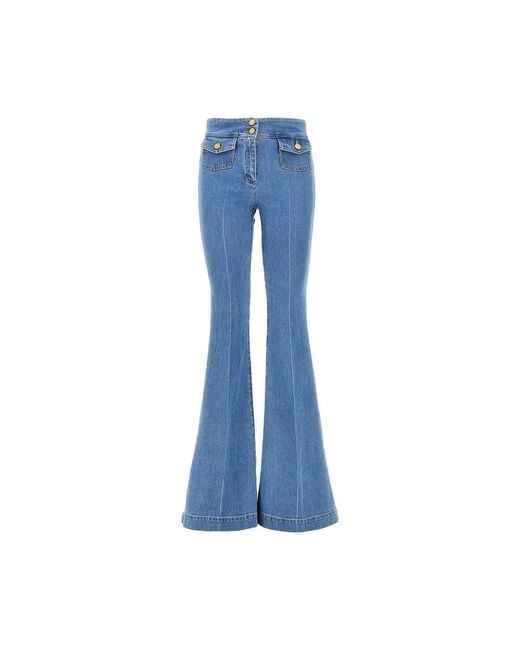 Seafarer Blue 'Emi' Stretch Denim Flared Jeans