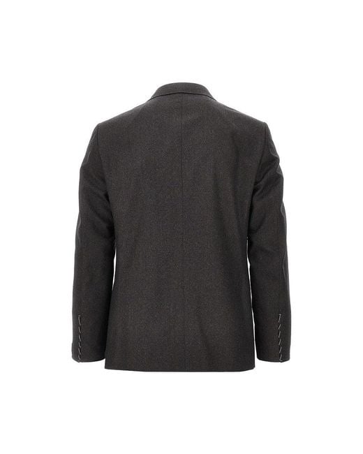 Caruso Black Wool Double-Breasted 'Norma' Suit for men