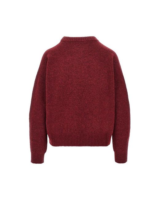 Weekend by Maxmara Red Alpaca Wool-Blend Knitted Sweater