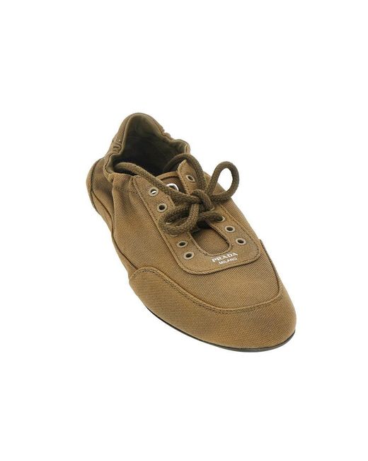 Prada Green 'Collapse' Canvas Sneakers