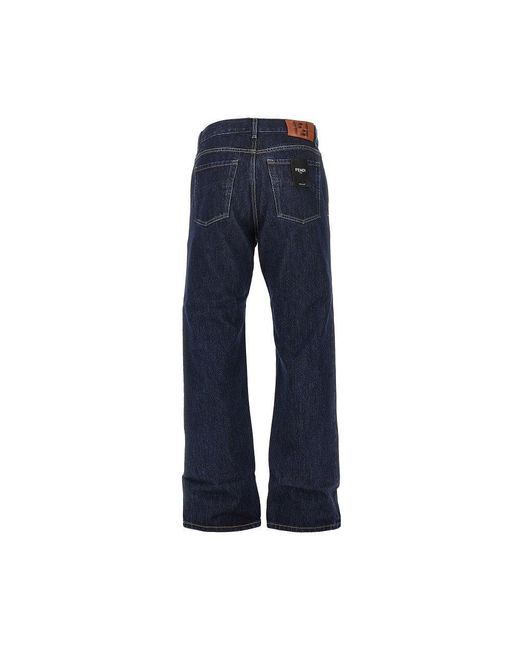 Fendi Blue Dark Wash Regular Fit Jeans for men