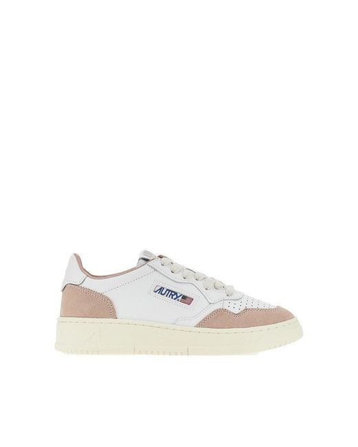 Autry White Suede And Leather Medalist Low Sneakers