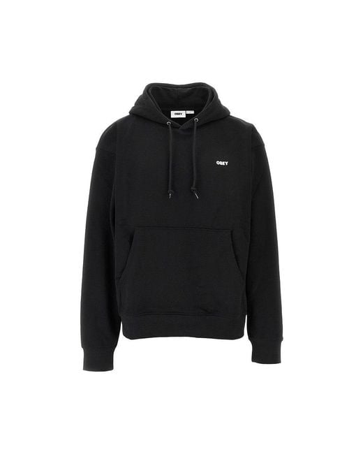 Felpa Con Cappuccio Icon Stencil Flame Uomo di Obey in Black da Uomo