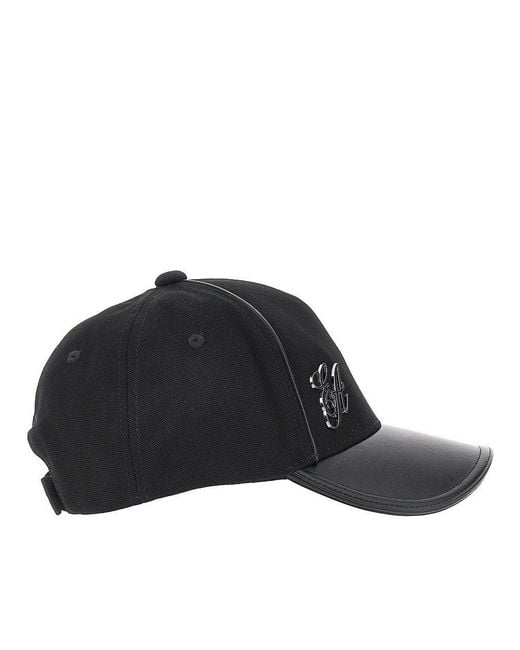 Emporio Armani Black Canvas Baseball Cap With Ea Logo