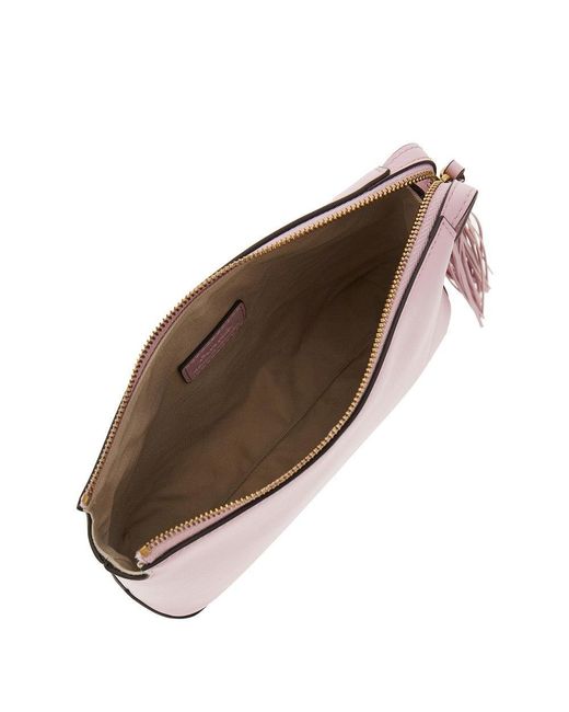 Pinko Pink Leather Pouch With Tassel
