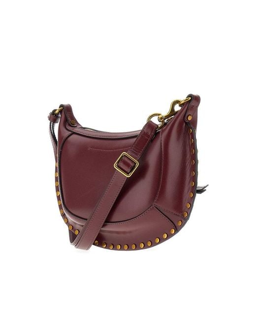 Isabel Marant Purple Leather Oskan Moon Bag