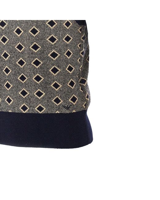 Emporio Armani Gray Cashmere And Wool Vest With Diamonds Motif for men