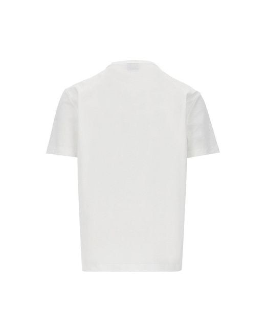 EA7 White Lux Identity Cotton T-Shirt for men