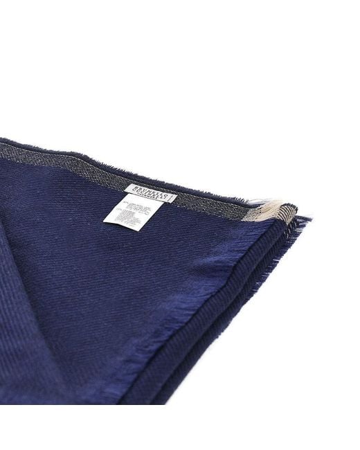 Brunello Cucinelli Blue Cashmere And Wool Scarf for men