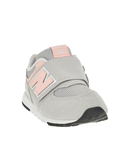 New Balance White Suede Mesh Velcro Sneakers