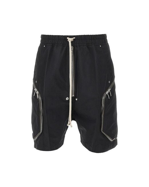 Rick Owens Black Heizer Bela Nylon Shorts for men