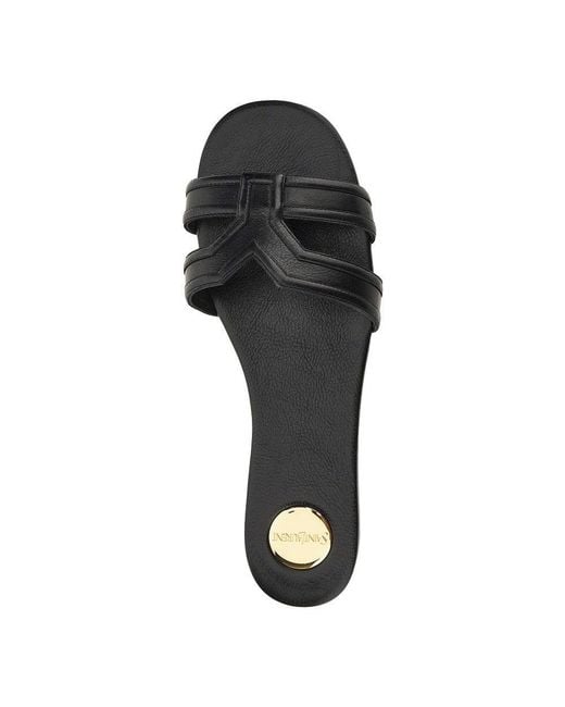 Saint Laurent Black 'Mabrouka' Leather Sandals