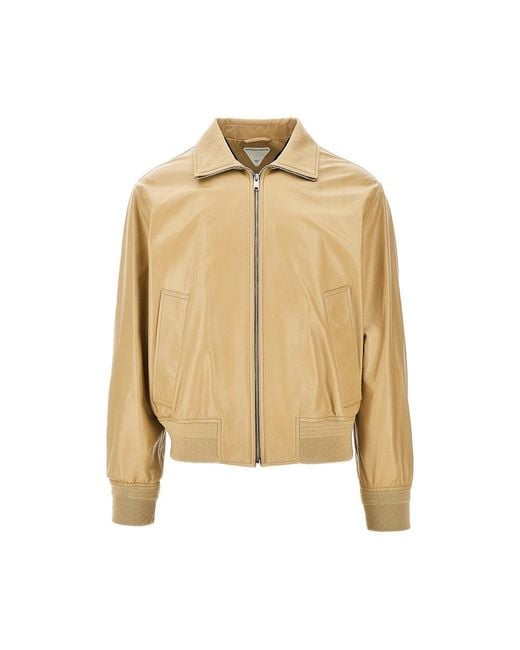 Bottega Veneta Natural Suede Leather Bomber Jacket for men