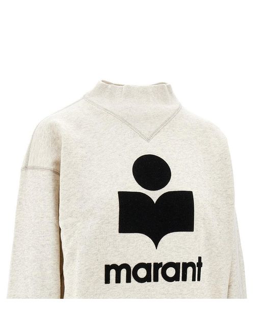 Isabel Marant White 'Moby' Sweatshirt With Flocked Logo