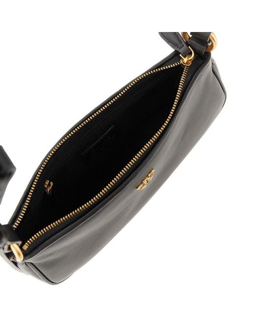 Pinko Black Leather Mini Baguette Bag