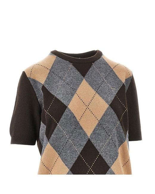 Prada Black Cashmere Lozenge Sweater