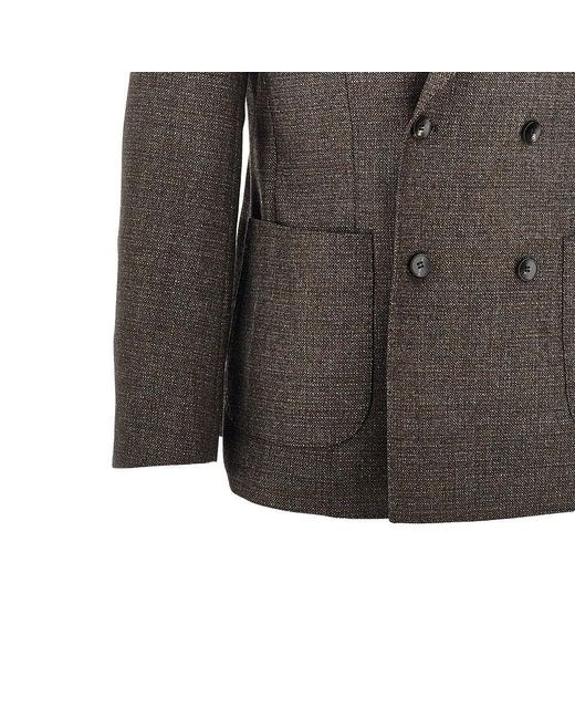 BRERAS Milano Gray Mouliné Knitting 'Ferrara' Jacket for men
