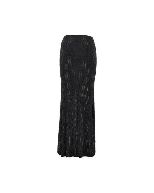 VENUJA Black Crystal-Embellished Jersey Maxi Skirt