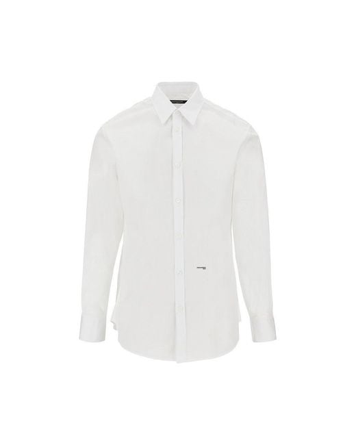 DSquared² White Stretch Cotton Shirt for men