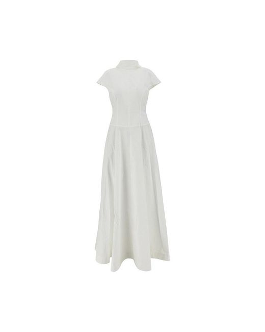 ARMARIUM Women's White 'Arielle' Poplin Long Dress