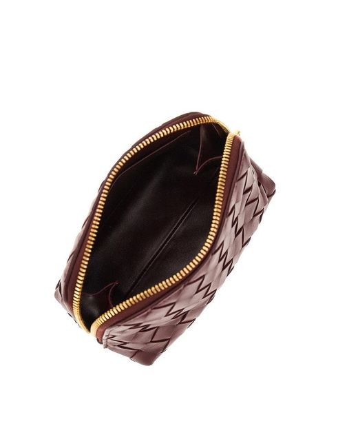 Bottega Veneta Red Intrecciato Leather Pouch