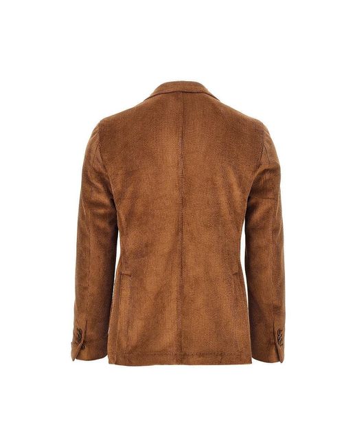 BRERAS Milano Brown 'Venezia' Corduroy Single-Breasted Jacket for men
