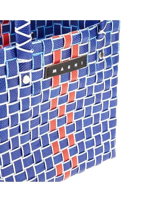 Marni Blue Woven Mini Basket Bag Kids