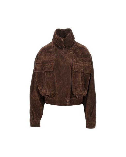 Saint Laurent Brown Suede Leather Jacket