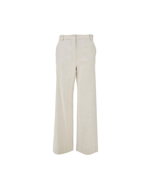 Max Mara Natural Linen-Blend Stretch Gabardine Pants