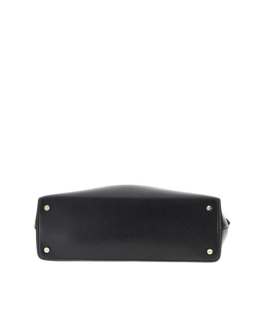 Totême Black Leather T-Lock Shoulder Bag