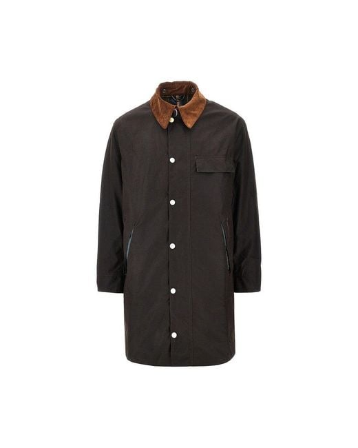Barbour Black Paul Smith Loves Barbour 'Beeston' Parka Coat for men