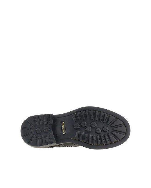 Doucal's Black Leather Laced Shoes for men