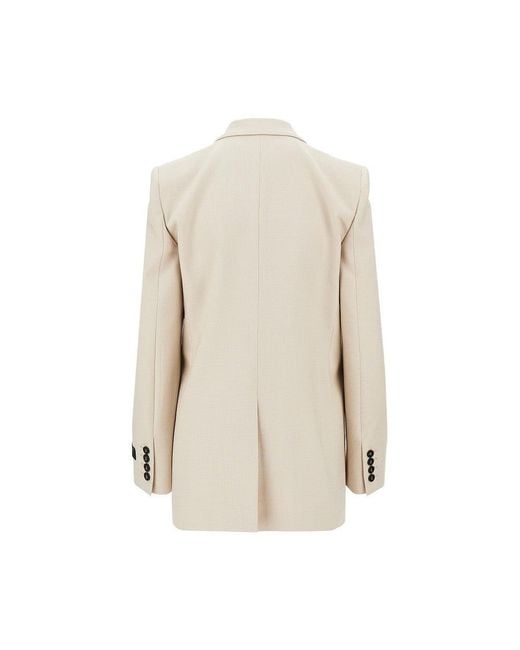 MSGM Natural Oversized Canvas Double-Breasted Jacket