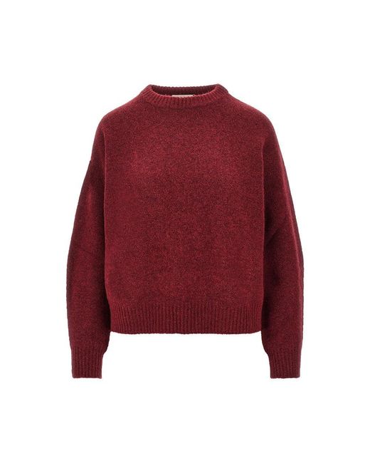 Weekend by Maxmara Red Alpaca Wool-Blend Knitted Sweater