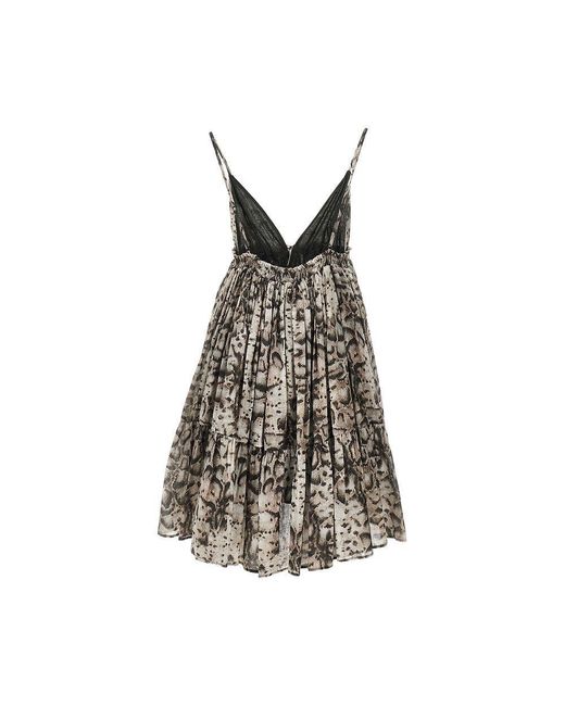 Pinko Black Snake-Print Muslin Mini Dress