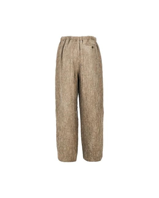 Emporio Armani Natural Bark Effect Linen-Blend Pants for men