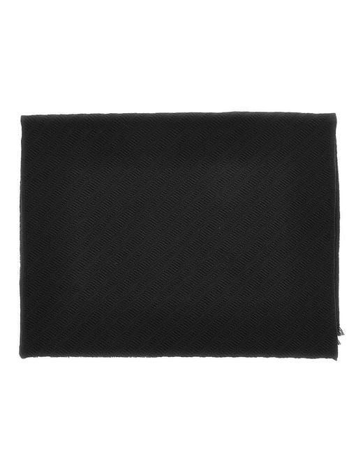 Emporio Armani Black Jacquard Wool Scarf for men