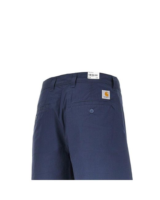 Carhartt Blue 'Calder' Cotton-Blend Shorts for men