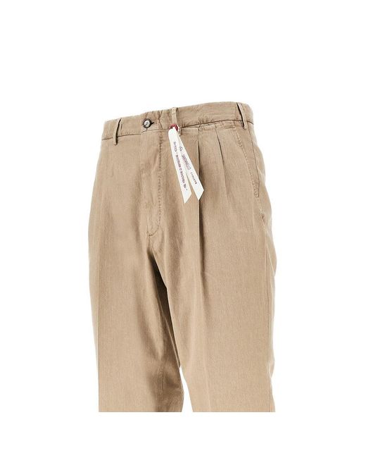 Santaniello Natural 'Clark' Linen And Cotton Pants for men