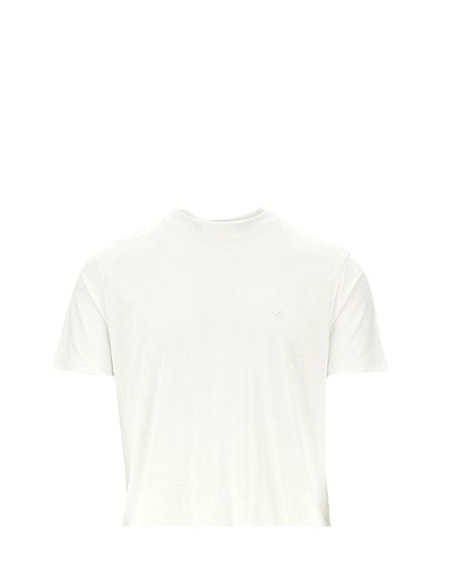 Emporio Armani White Eagle Embroidery Modal-Blend T-Shirt for men