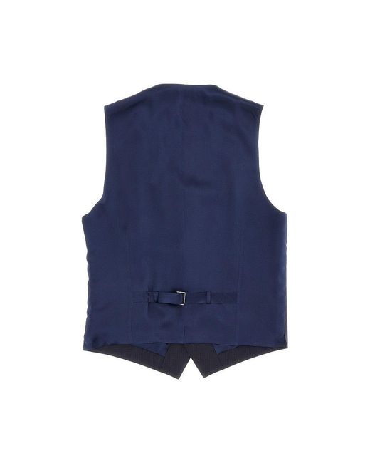 Dolce & Gabbana Blue Wool Tailored Vest for men