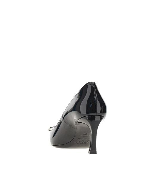 Roger Vivier Blue Patent Leather Belle Vivier Trompette Pumps 37